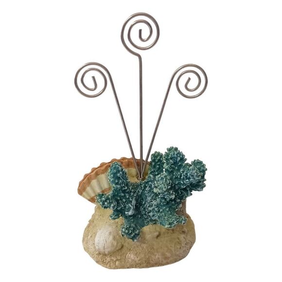 Seashell Shell Wire Picture Holder Memos Post Card Recipe Notes Beachy Coastal. - Picture 7 of 14